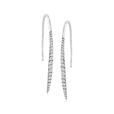 .59 ct. t.w. Diamond Linear Drop Earrings in 14kt White Gold