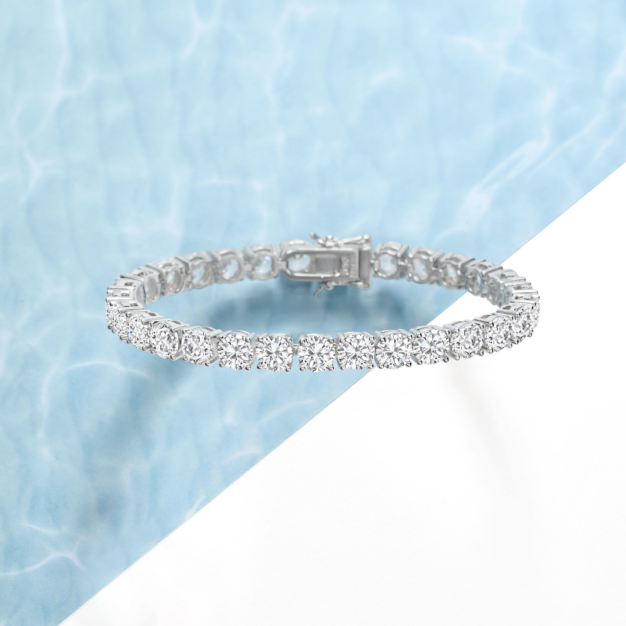 23.00 ct. t.w. CZ Tennis Bracelet in Sterling Silver