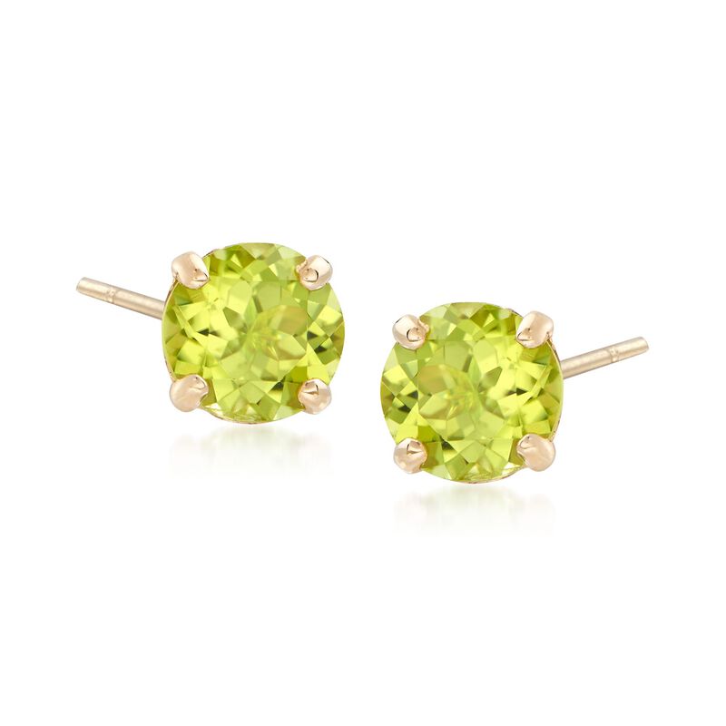 1.80 ct. t.w. Peridot Stud Earrings in 14kt Yellow Gold image number 0