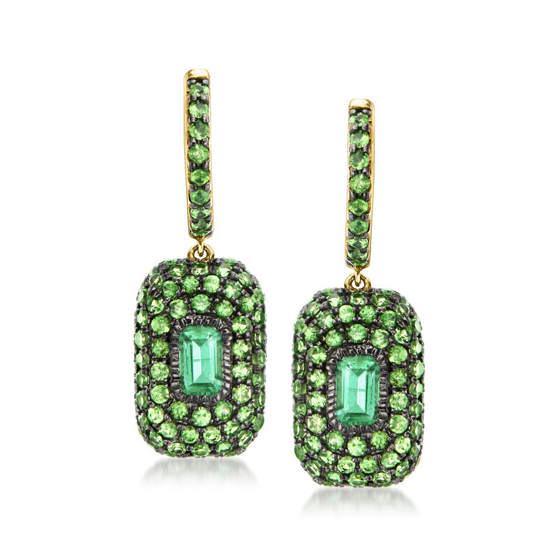 2.40 ct. t.w. Emerald Drop Earrings in 14kt Yellow Gold  image number 0