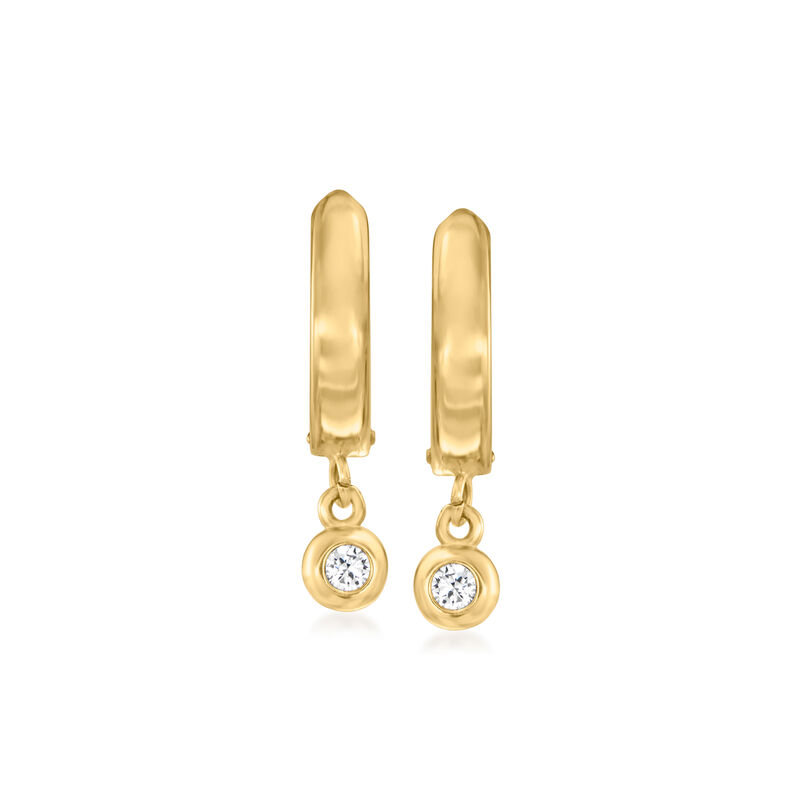 .10 ct. t.w. Diamond Hoop Drop Earrings in 14kt Yellow Gold image number 0