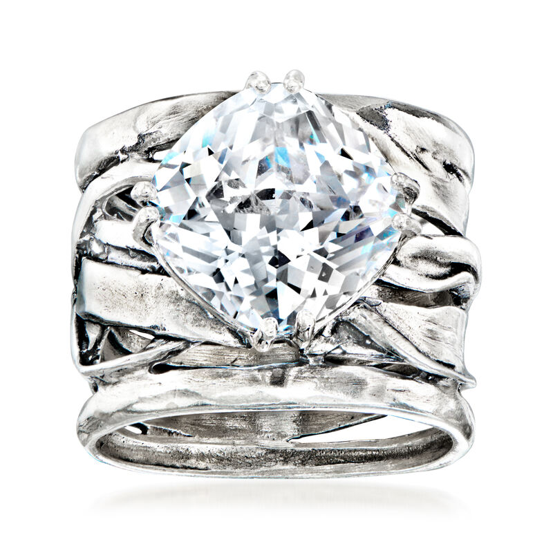 6.00 Carat CZ Ring in Sterling Silver image number 0