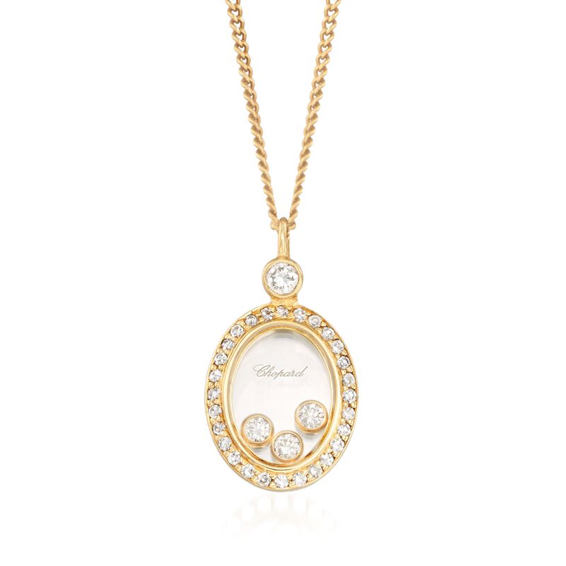 C. 1990 Vintage Chopard "Happy Diamonds" .35 ct. t.w. Diamond Pendant Necklace in 18kt Yellow Gold image number 0