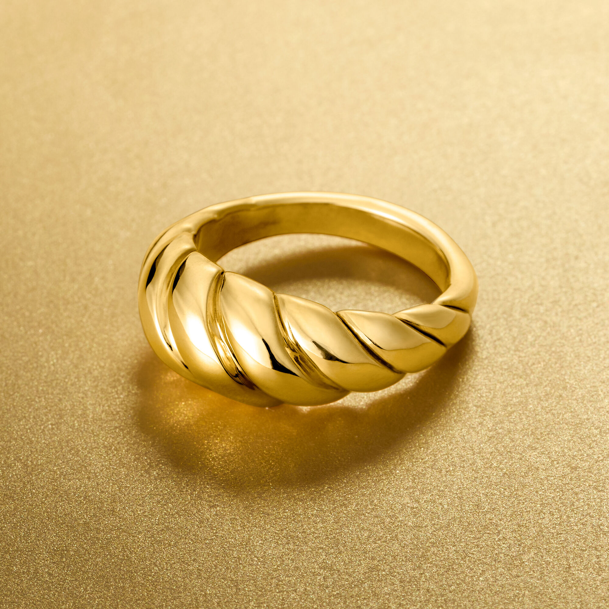 Italian 14kt Yellow Gold Shrimp Ring. Size 9 | Ross Simons