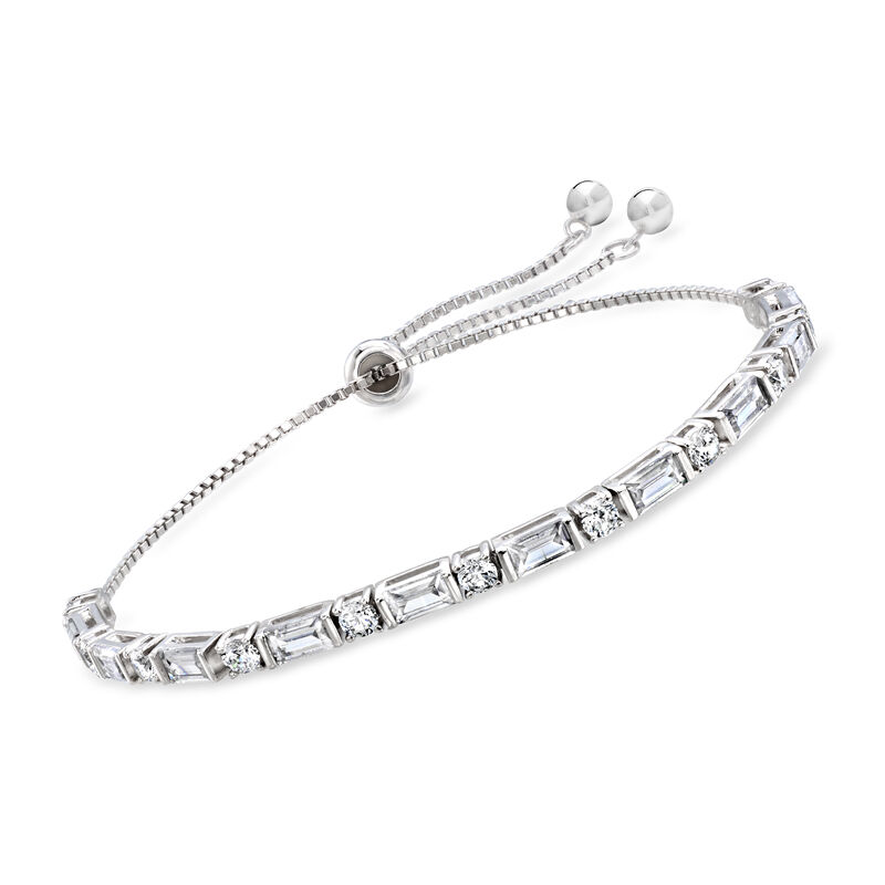 4.10 ct. t.w. CZ Bolo Bracelet in Sterling Silver image number 0