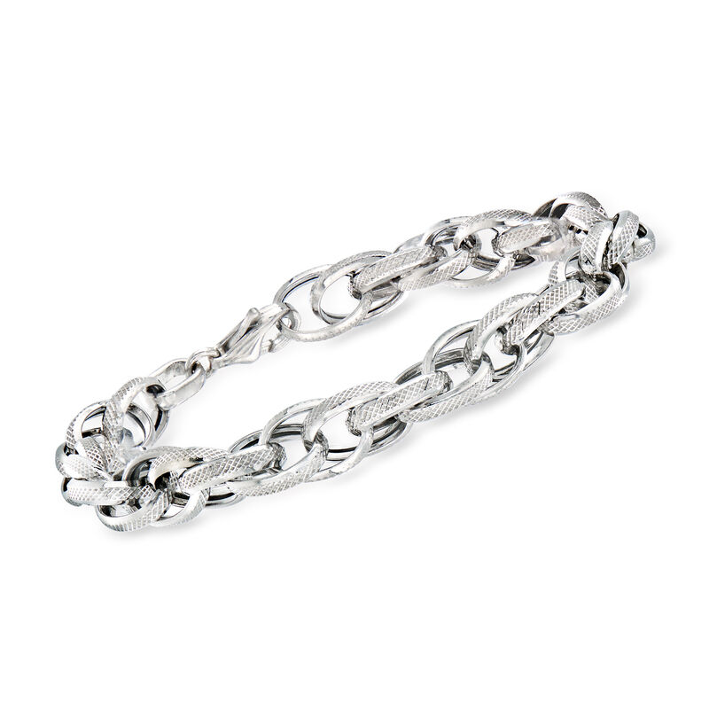 Italian Sterling Silver Oval-Link Bracelet image number 0