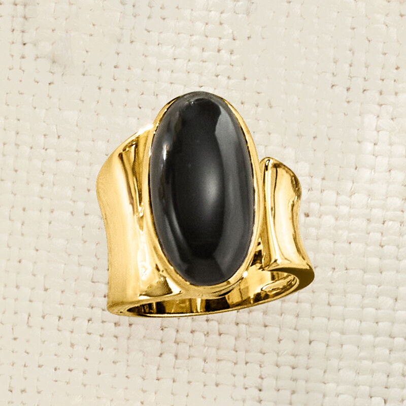Onyx Wrap Ring in 18kt Gold Over Sterling image number 5