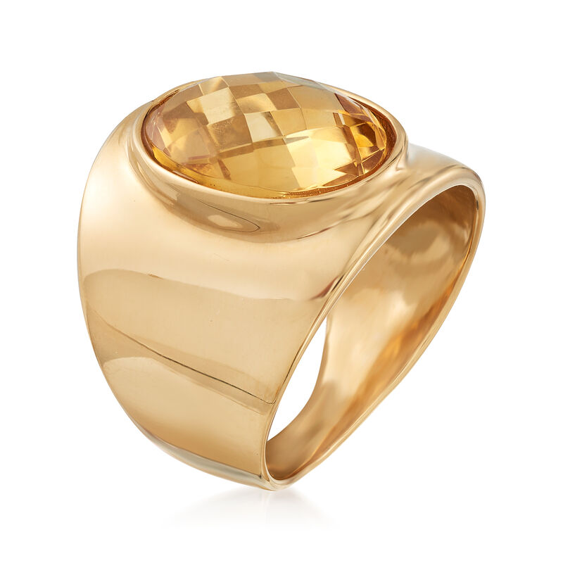 Italian 3.50 Carat Citrine Ring in 18kt Gold Over Sterling image number 2