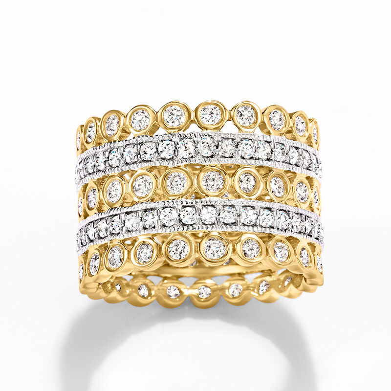 3.00 ct. t.w. Diamond Eternity-Style Multi-Row Ring in 14kt Yellow Gold image number 5