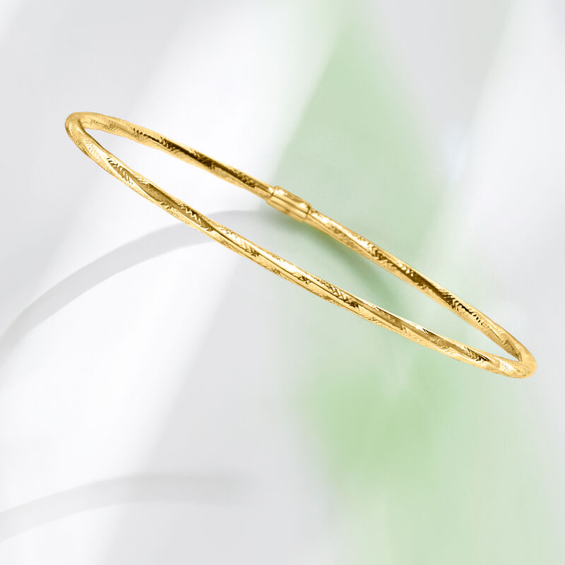 Italian 10kt Yellow Gold Bangle Bracelet image number 1