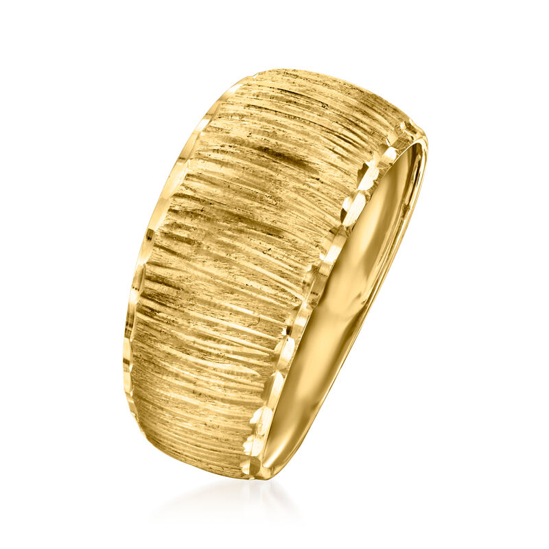 Italian 14kt Yellow Gold Textured and Polished Ring image number 2