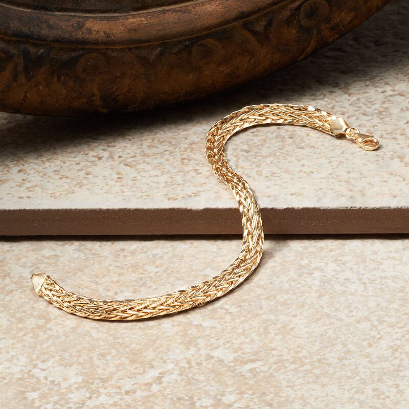 14kt Yellow Gold Braided Wheat Bracelet image number 3