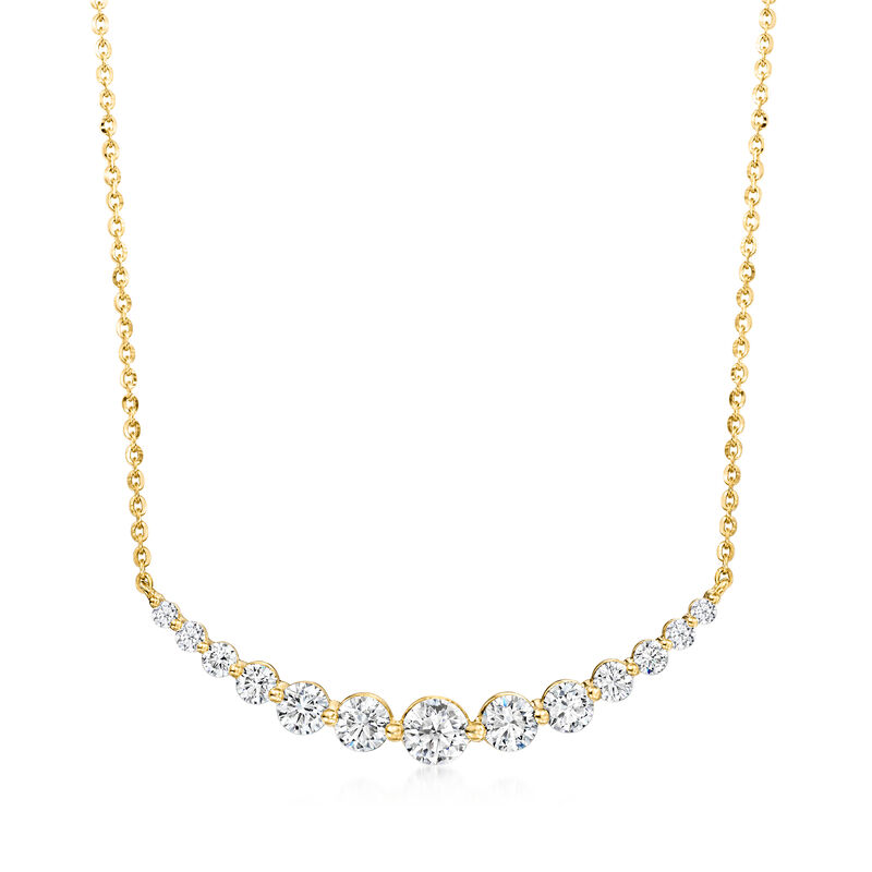 2.00 ct. t.w. Lab-Grown Diamond Curved Bar Necklace in 14kt Yellow Gold image number 0