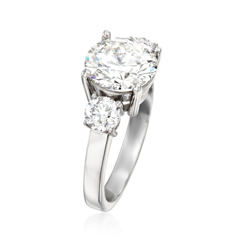 3.75 ct. t.w. Lab-Grown Diamond Three-Stone Ring in 14kt White Gold image number 2