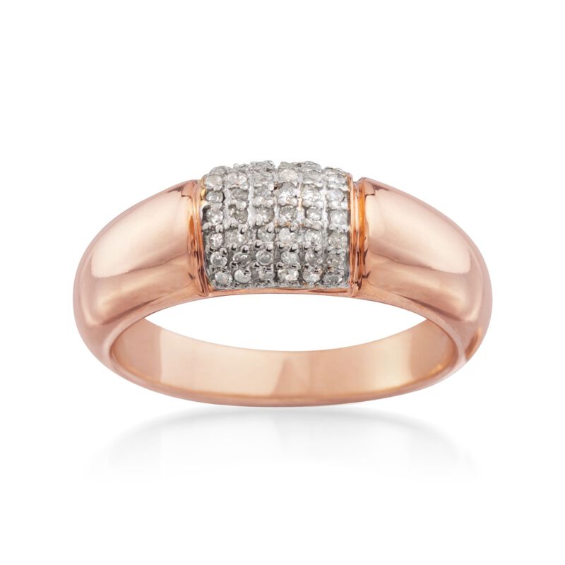 .20 ct. t.w. Pave Diamond Dome Ring in 14kt Rose Gold Over Sterling image number 0