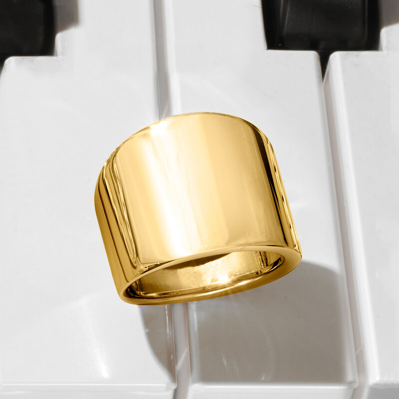 Italian 14kt Yellow Gold Wide Polished Ring image number 4
