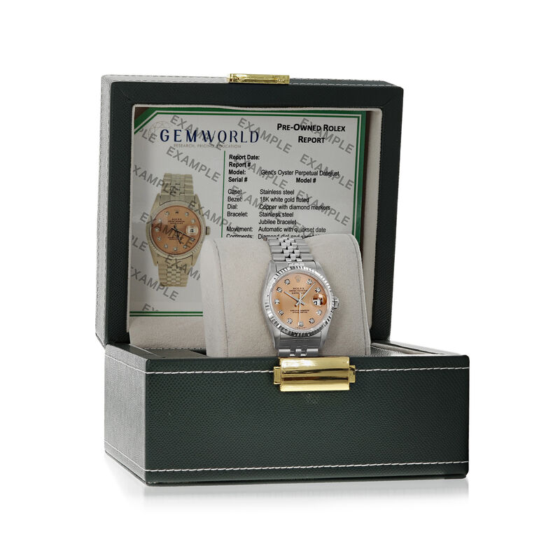 Pre-Owned Rolex Datejust Men's 36mm Automatic Stainless Steel and 18kt White Gold  image number 3