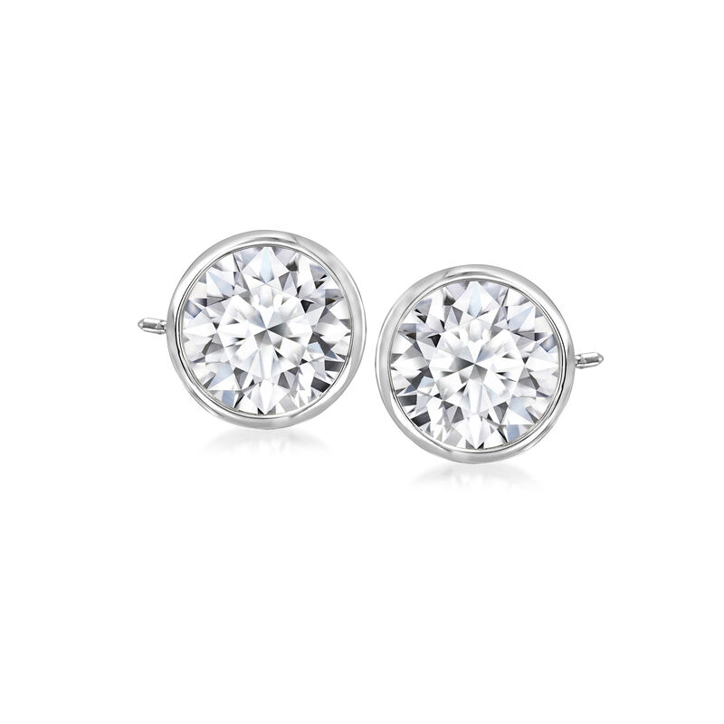 2.00 ct. t.w. Bezel-Set Lab-Grown Diamond Stud Earrings in 14kt White Gold  image number 0