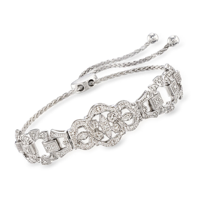 .25 ct. t.w. Diamond Openwork Bolo Bracelet in Sterling Silver image number 0
