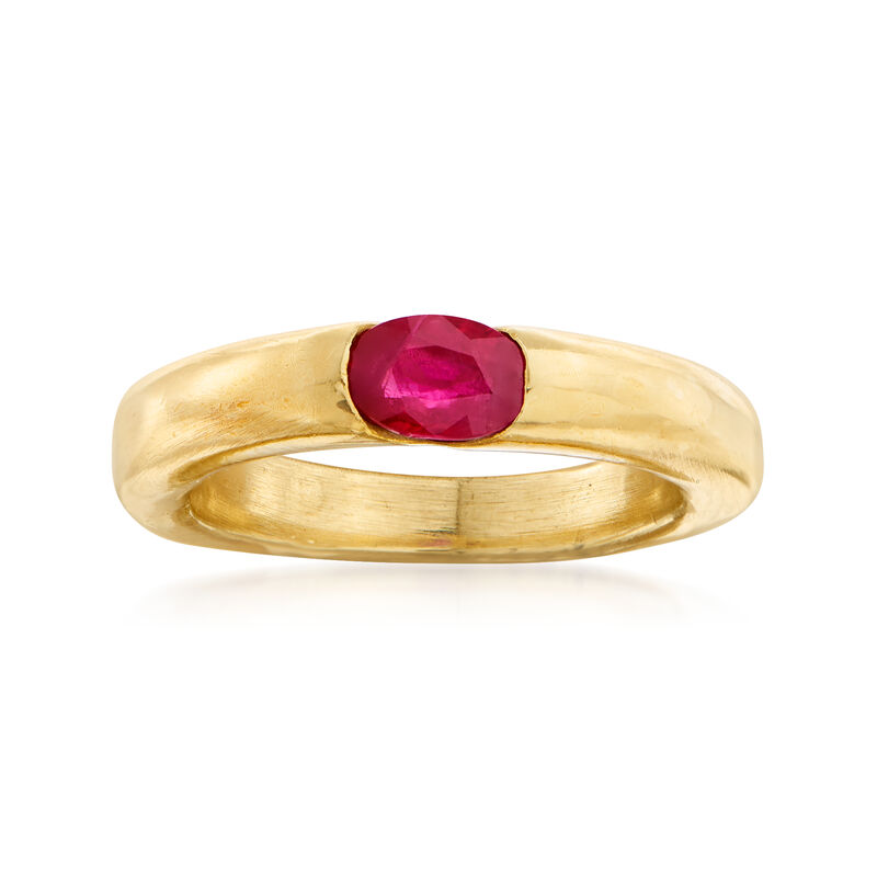 C. 1990 Vintage Cartier .50 Carat Ruby Ring in 18kt Yellow Gold image number 0