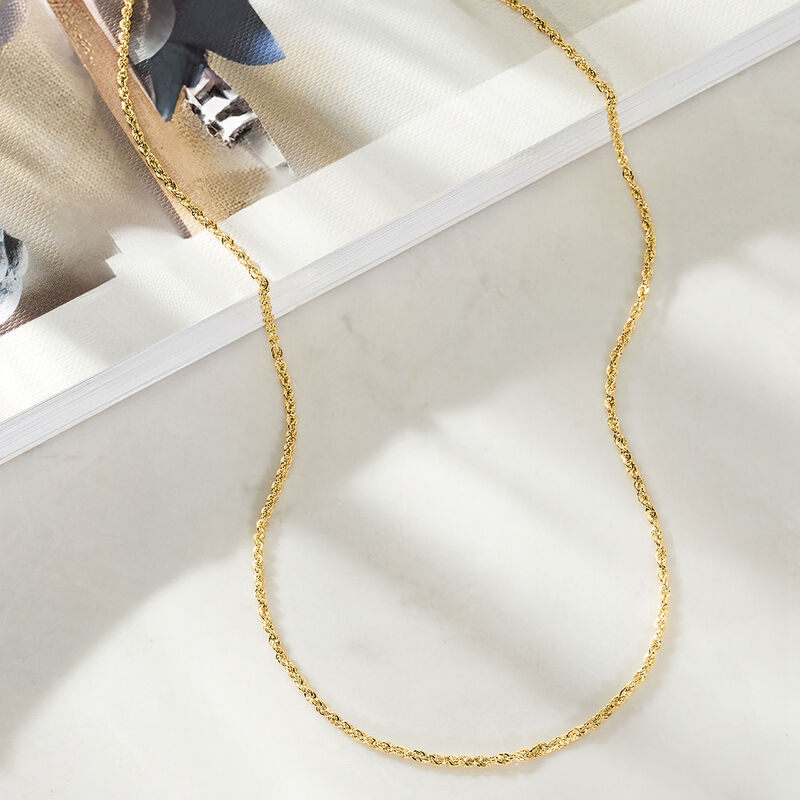 1.5mm 14kt Yellow Gold Twisted Rope-Chain Necklace image number 2