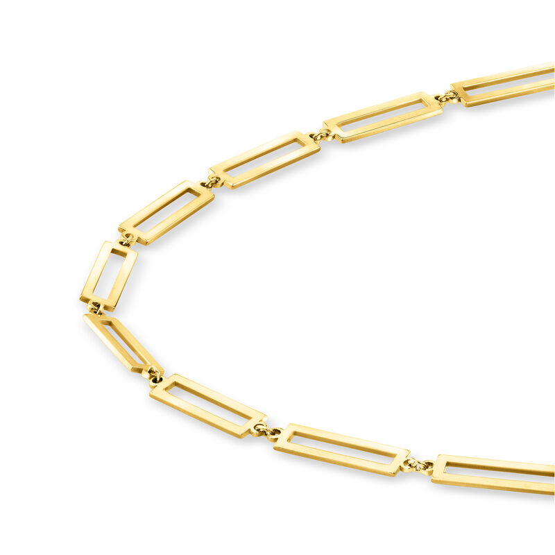 14kt Yellow Gold Rectangular-Link Bracelet. 7&quot; image number 1