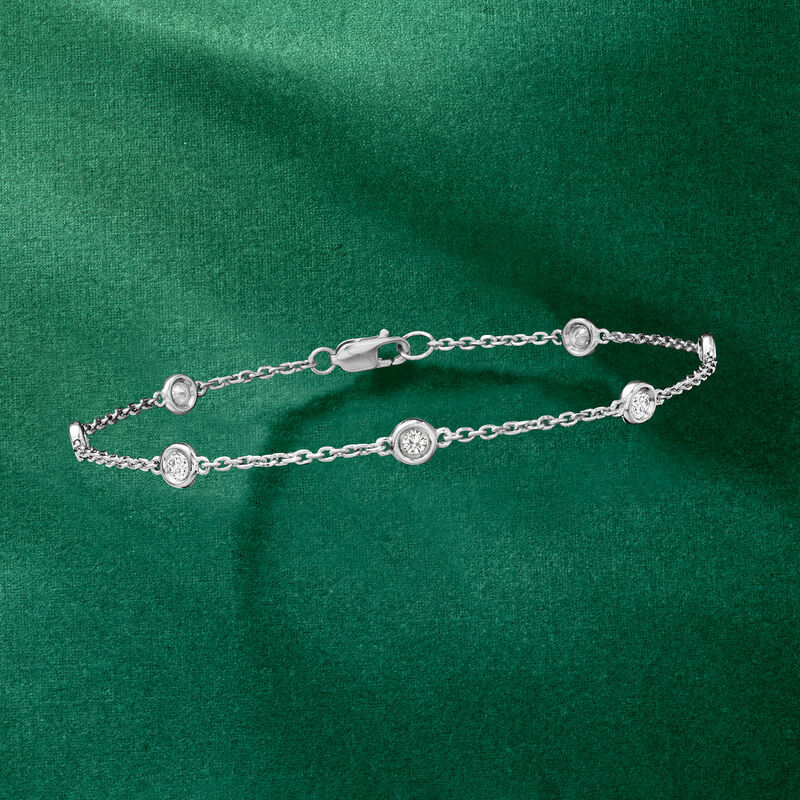 .50 ct. t.w. Diamond Station Bracelet in Sterling Silver image number 2