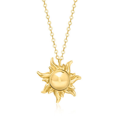 Italian 10kt Yellow Gold Sun Necklace