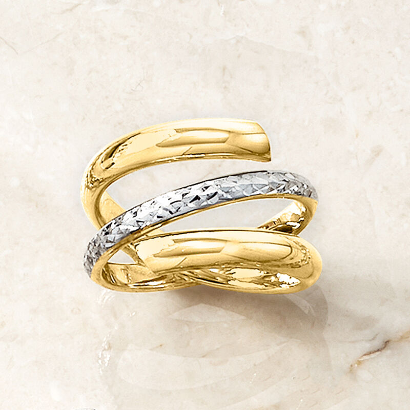 Italian 14kt Two-Tone Gold Spiral Ring image number 4