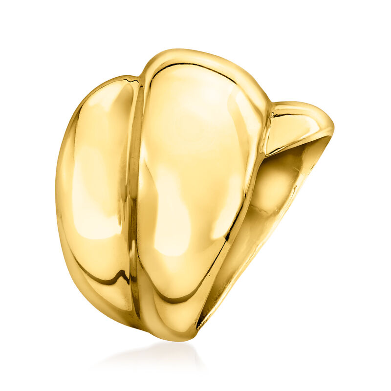 Italian 14kt Yellow Gold-Plated Puffy Wrap Ring image number 2