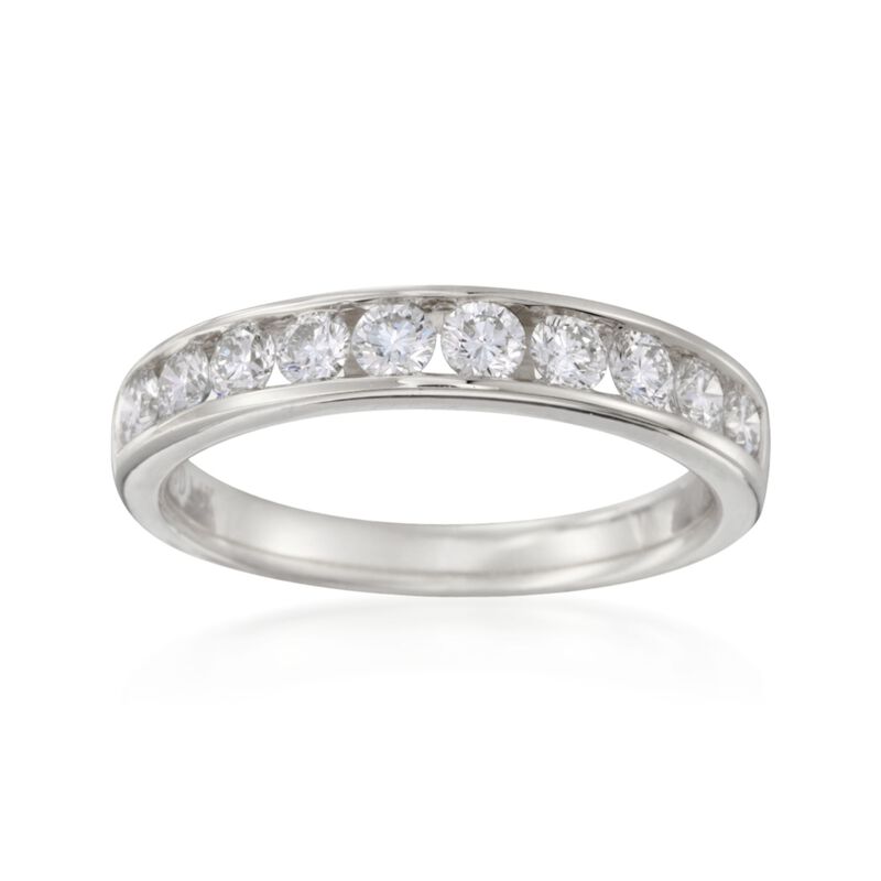 .75 ct. t.w. Channel-Set Diamond Wedding Ring in 14kt White Gold image number 0