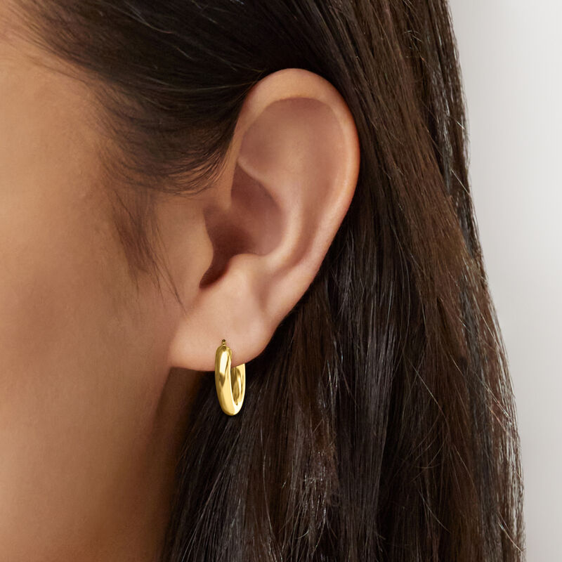 Italian 10kt Yellow Gold Huggie Hoop Earrings. 1/2&quot; image number 1