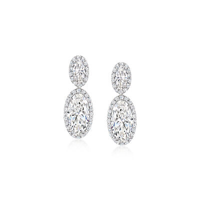 4.00 ct. t.w. Lab-Grown Diamond Drop Earrings in Platinum