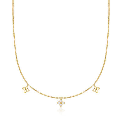 Roberto Coin "Love by the Inch" Diamond Station Necklace in 18kt Yellow Gold