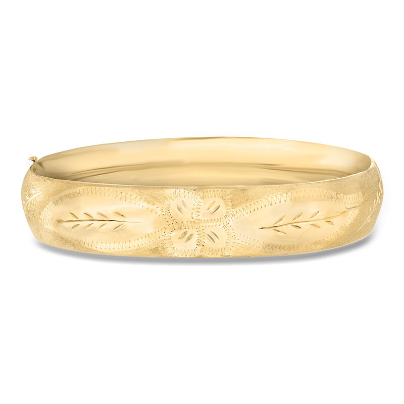 14kt Yellow Gold Floral Bangle Bracelet image number 0