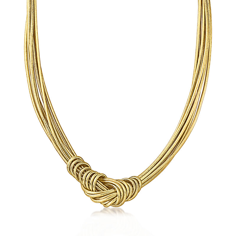 Italian Flex Knot Necklace with 18kt Gold Over Sterling Clasp image number 0