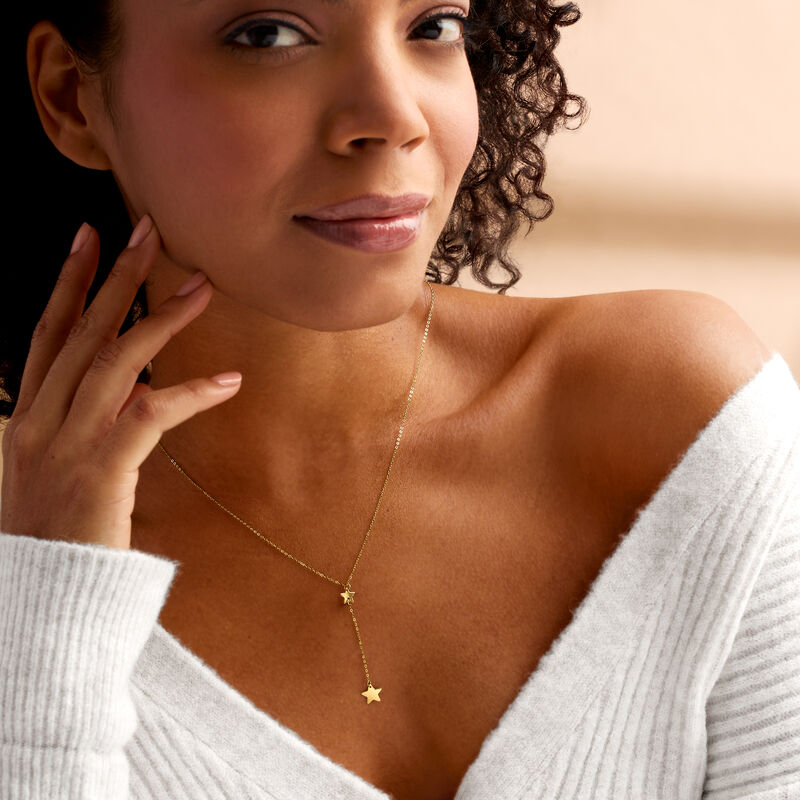 Italian 14kt Yellow Gold Star Y-Necklace image number 4