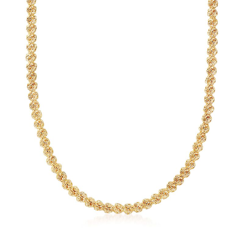18kt Yellow Gold Rosette-Link Necklace image number 0