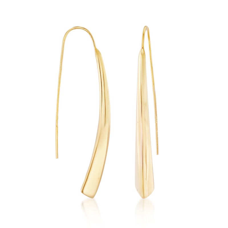 Italian 18kt Yellow Gold Elongated Drop Earrings image number 2
