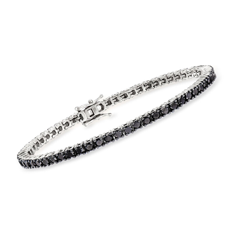 5.00 ct. t.w. Black Diamond Tennis Bracelet in Sterling Silver image number 0