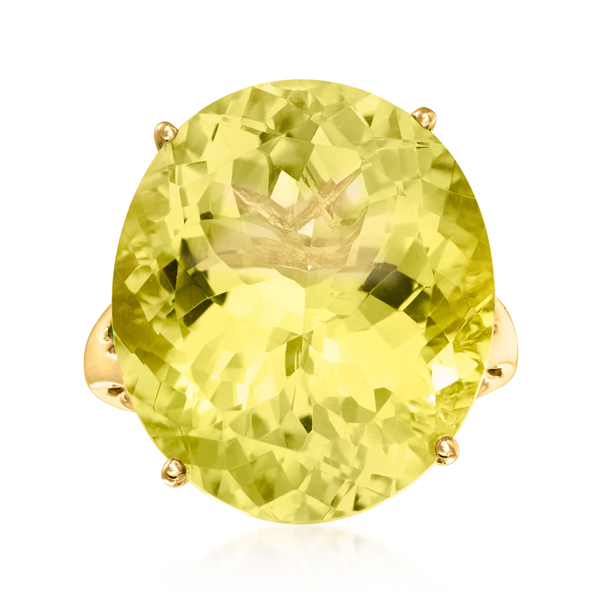 20.00 Carat Lemon Quartz Ring in 14kt Yellow Gold | Ross Simons