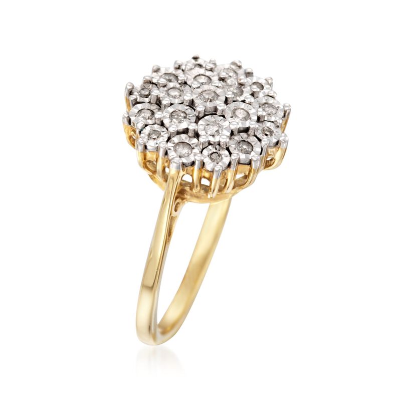 .26 ct. t.w. Diamond Cluster Ring in Two-Tone Sterling Silver image number 2