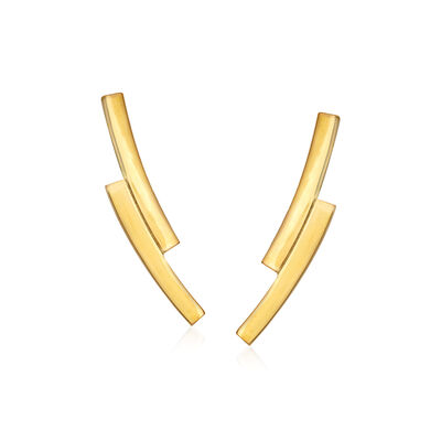 14kt Yellow Gold Mini Double-Curve Ear Climbers