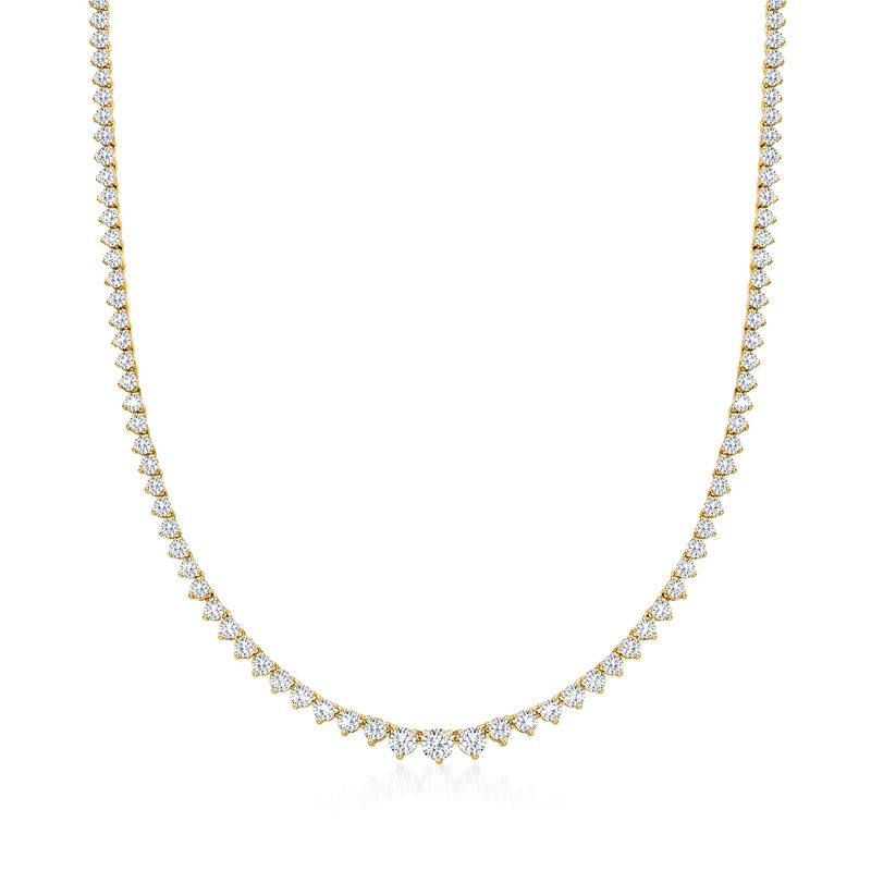 10.00 ct. t.w. Diamond Tennis Necklace in 14kt Yellow Gold image number 0