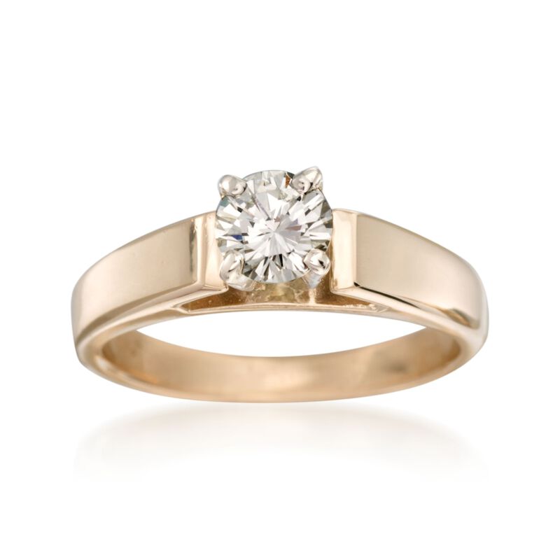 C. 1980 Vintage .60 Carat Solitaire Engagement Ring in 14kt Yellow Gold. Size 5.5 image number 0