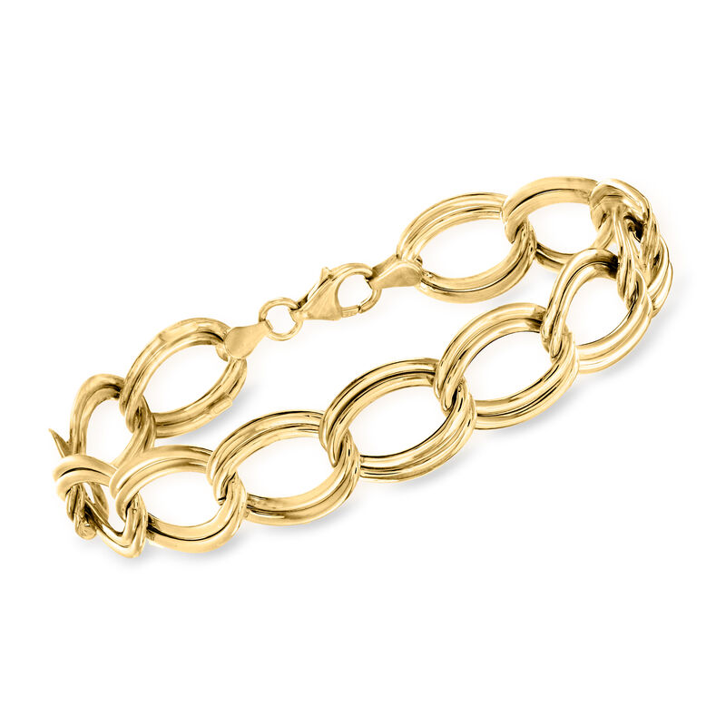14kt Yellow Gold Double-Oval Link Bracelet image number 0