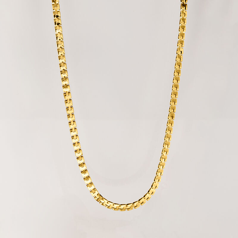 Italian 18kt Gold Vermeil Square-Link Necklace. 16&quot; image number 2