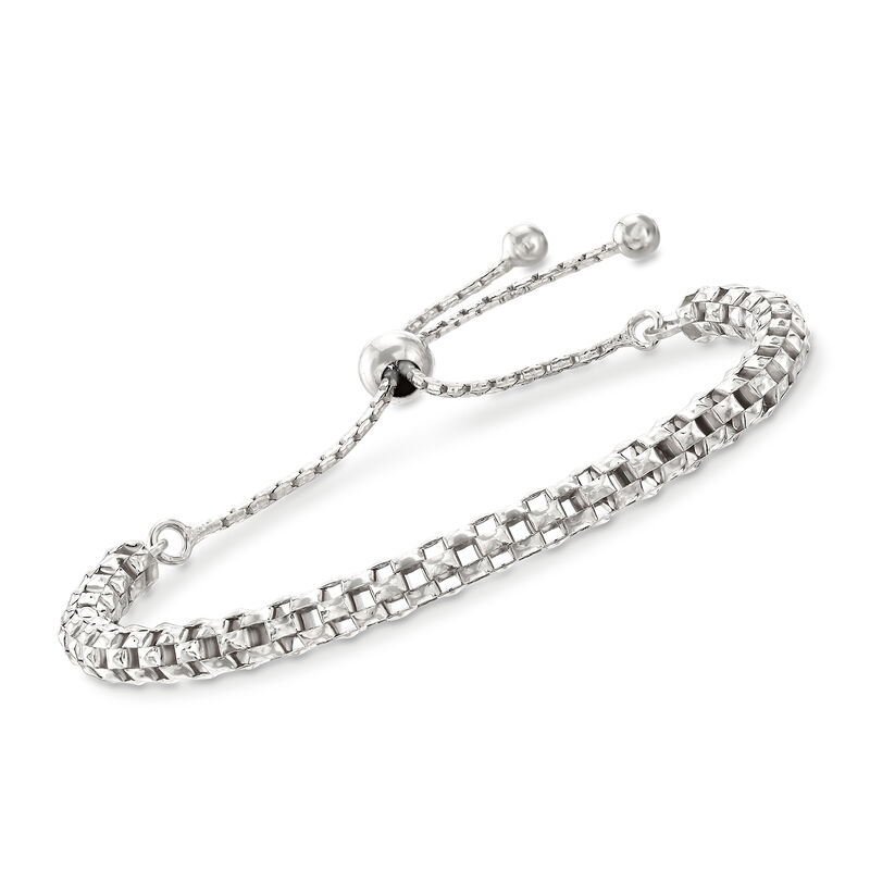 Italian Sterling Silver Mesh Bolo Bracelet image number 0