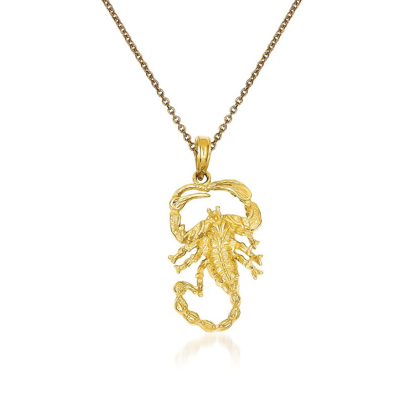 14kt Yellow Gold Scorpion Pendant Necklace image number 0