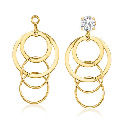 14kt Yellow Gold Multi-Circle Dangle Earring Jackets  